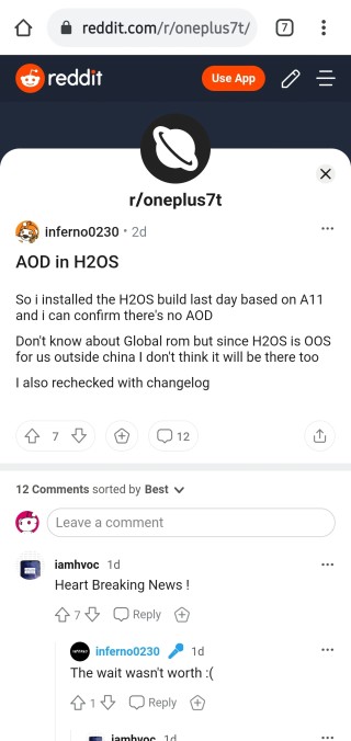 oneplus 7 aod not working in public beta