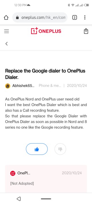 oneplus google dialer
