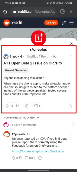 oneplus 7 pro call audio issues