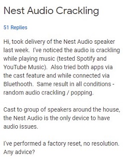 Google-Nest-Audio-crackling-sound-issue