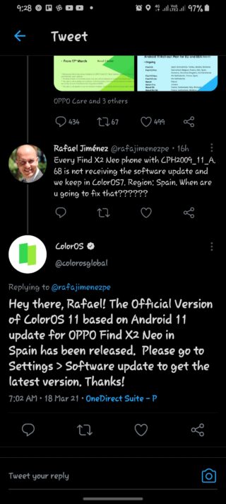 find x2 neo android 11 spain