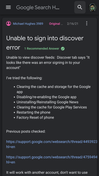 google-discover-not-working