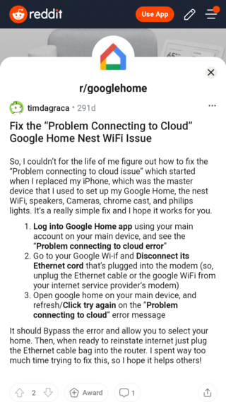 google-nest-problem-connecting-cloud-fix