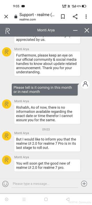 realme-7-pro-android-11-customer-support-response