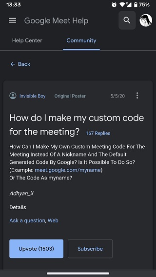 Google-Meet-custom-meeting-code-reports