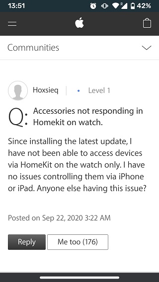 HomeKit-No-response-issue-Apple-Community-reports