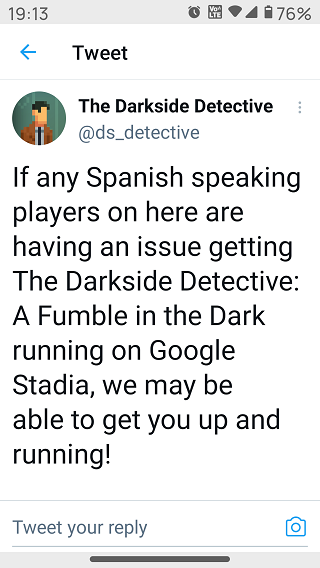 The-Darkside-Detective-Stadia-Spanish-issue-acknowledgement
