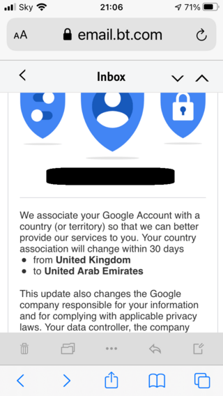 google-account-country-association