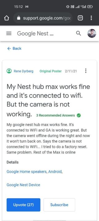 google-nest-hub-max-camera-offline-bug