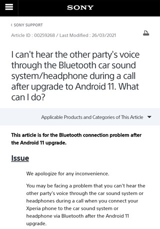 sony-android-11-bluetooth-calls-issue