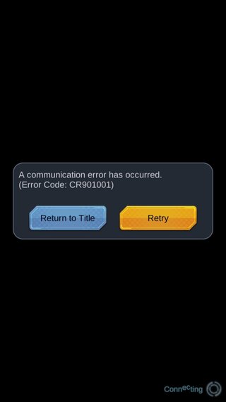 Dragon Ball Legends communication error CR901001