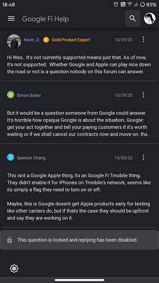 Several Google support community threads on the issue