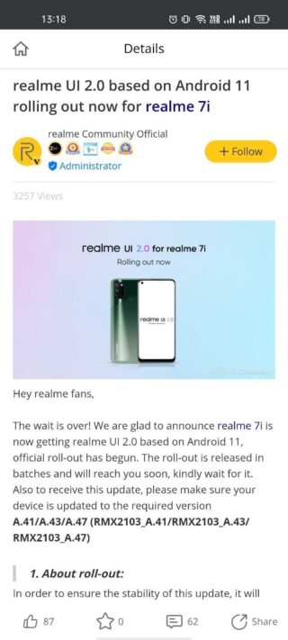 Realme-7i-android-11-stable-update