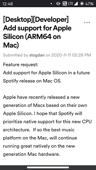 Spotify-Apple-M1-support-request
