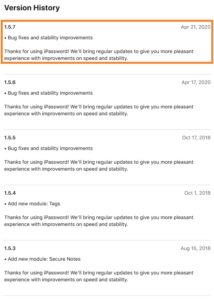 iPassword-app-version-history