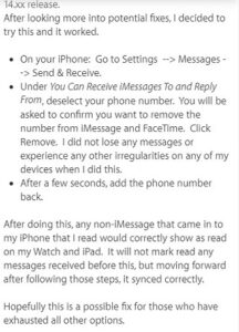 Apple Watch not marking SMS messages as read? Here's how to fix it