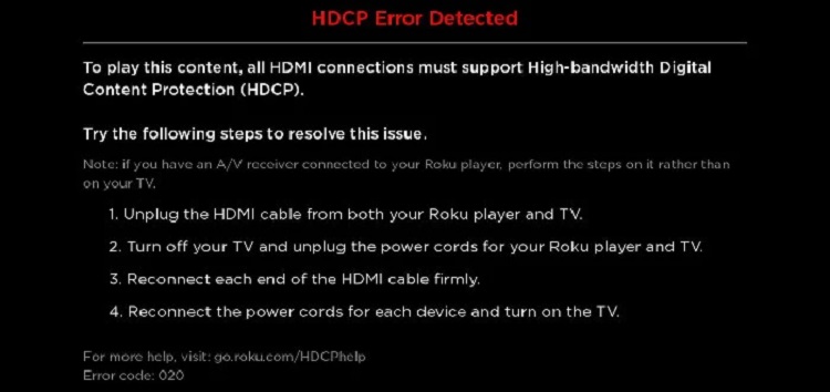 [Updated: May 10] Roku users experiencing HDCP error code 020 after the recent OS 10 update, possible workaround inside