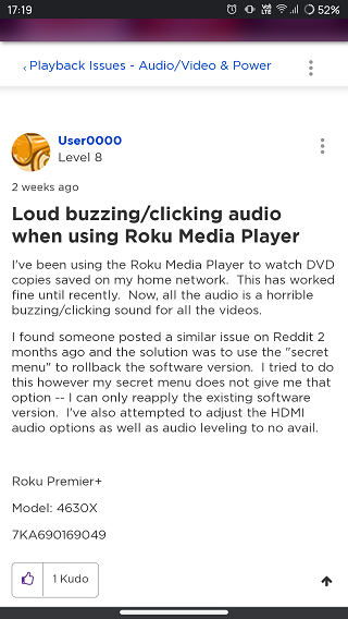 Roku-audio-playback-issues