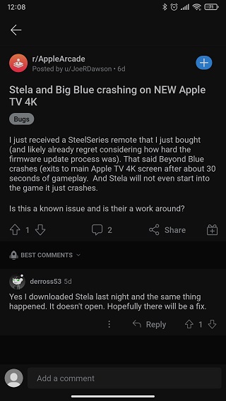 Stela-not-working-crashing-on-Apple-TV-4K