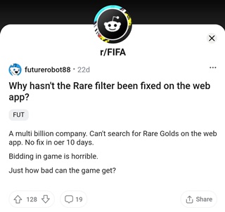 fut-fifa-ultimate-team-rare-search-filter-not-working