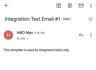 integration test email hbo max