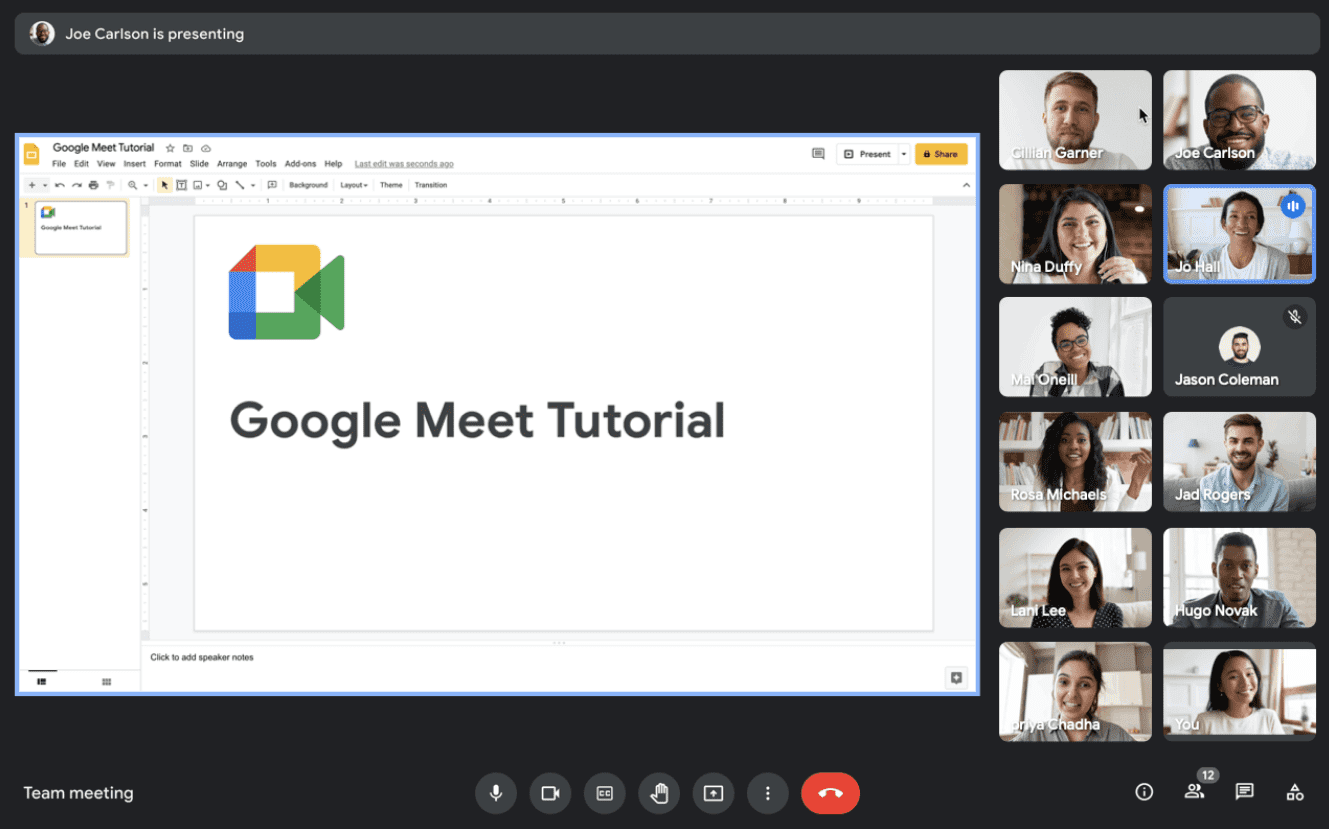 Как показывать презентацию в google meet