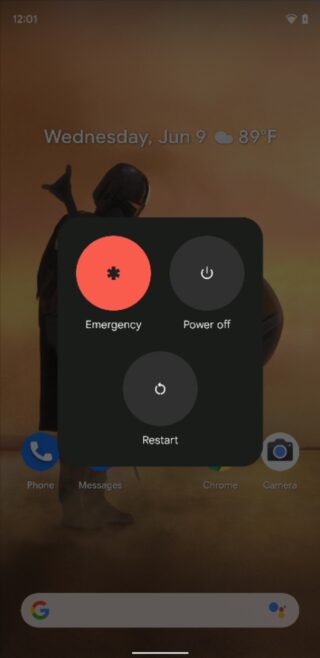 Android 12 Beta 2 weather new power menu