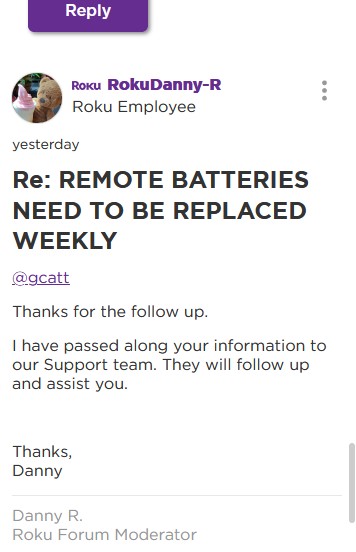 roku remote issue escalated