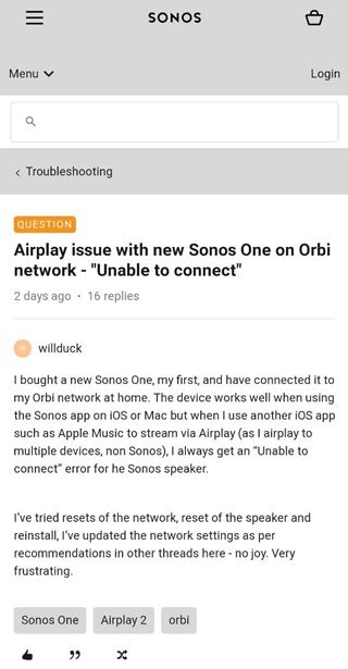Asser bronze Faktura Appe AirPlay unable to connect with Sonos speakers (workaround inside)