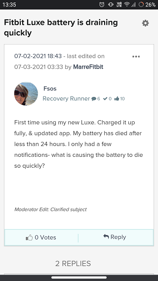 Fitbit-Luxe-battery-drain-reports