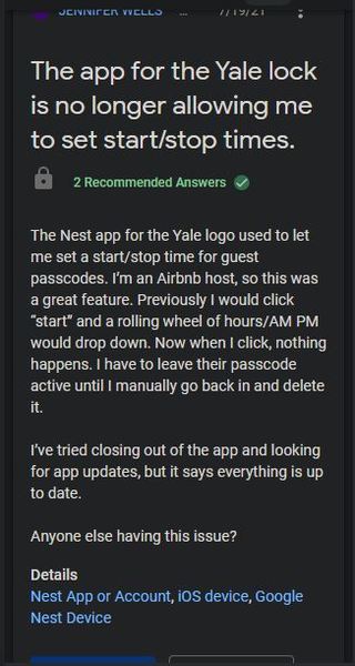Google-ios-nest-yale-smart-lock-issue