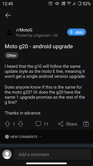 Moto-G20-Android-12-update-Reddit-thread