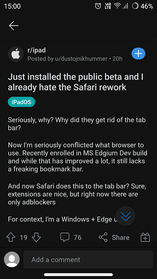 New-Safari-and-web-browser-changes-annoying