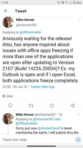 Office-Insider-2107-beta-update-crashing-freeze-issues