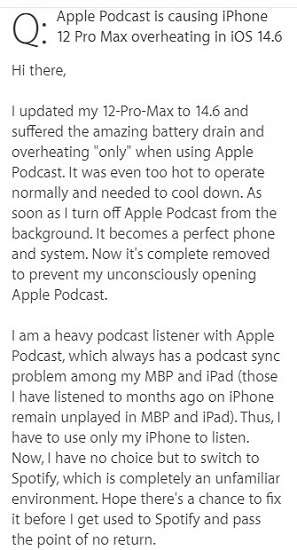 Podcasts-overheating-iPhone-12-ios-14.6