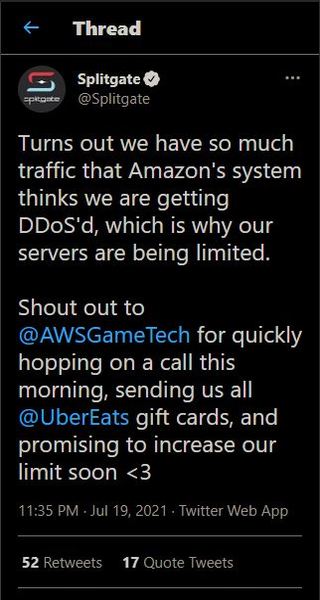 Splitgate-Twitter-Amazon-DDoS