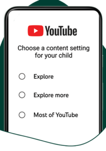 YouTube supervised levels of control