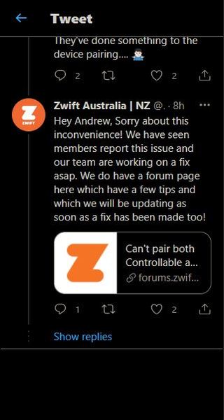 Zwift-Pairing-Issue-Twitter-Ack