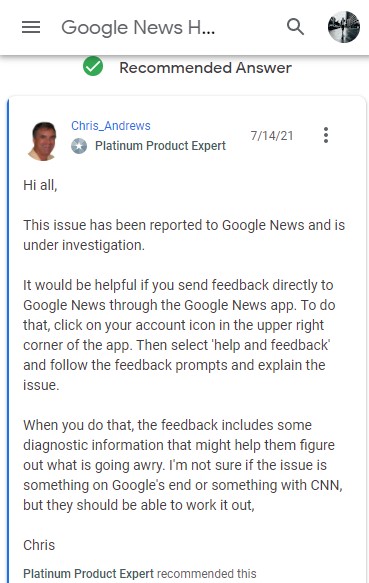 cnn issue under investigation google news
