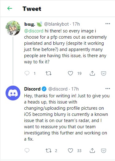 discord issue acknowledged