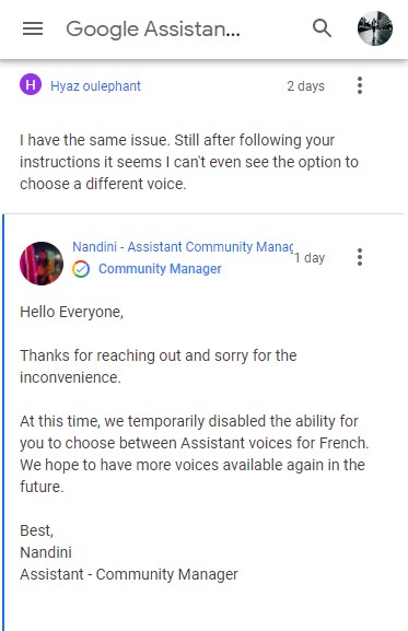 google assistant french voices