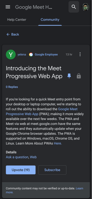 google-meet-pwa-support-announcement