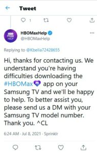 Samsung Smart TV users unable to install or load latest HBO Max update