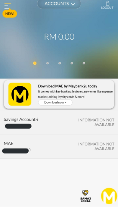 Again maybank2u login M2U, MAE