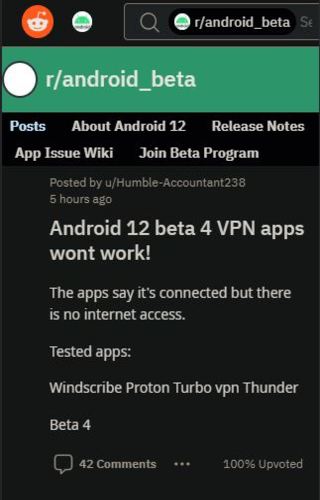 Android-12-Beta-4-VPN-Broken