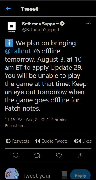 Bethesda-Fallout-76-servers-offline-announcement