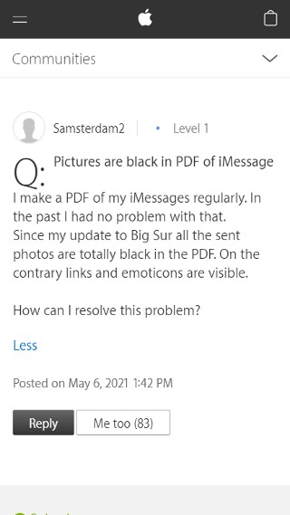 iMessage photos blacked out when you print or export to PDF?