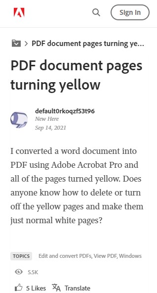 Adobe-Acrobat-yellowish-color