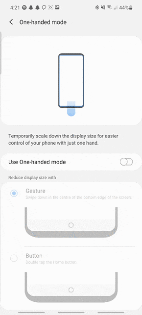 Mode Samsung-One-UI à une main