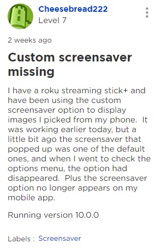 Roku-Mobile-app-custom-screensaver-feature-missing